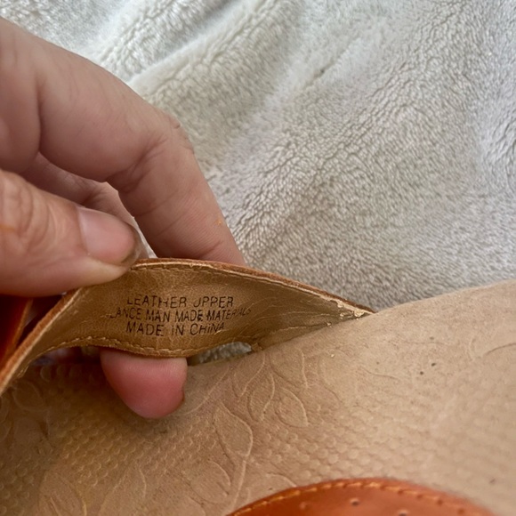 BOC Sandals Women's 9 Orange Floral Cork Wedge Slip On Cushioned Comfort Shoes - Picture 15 of 15